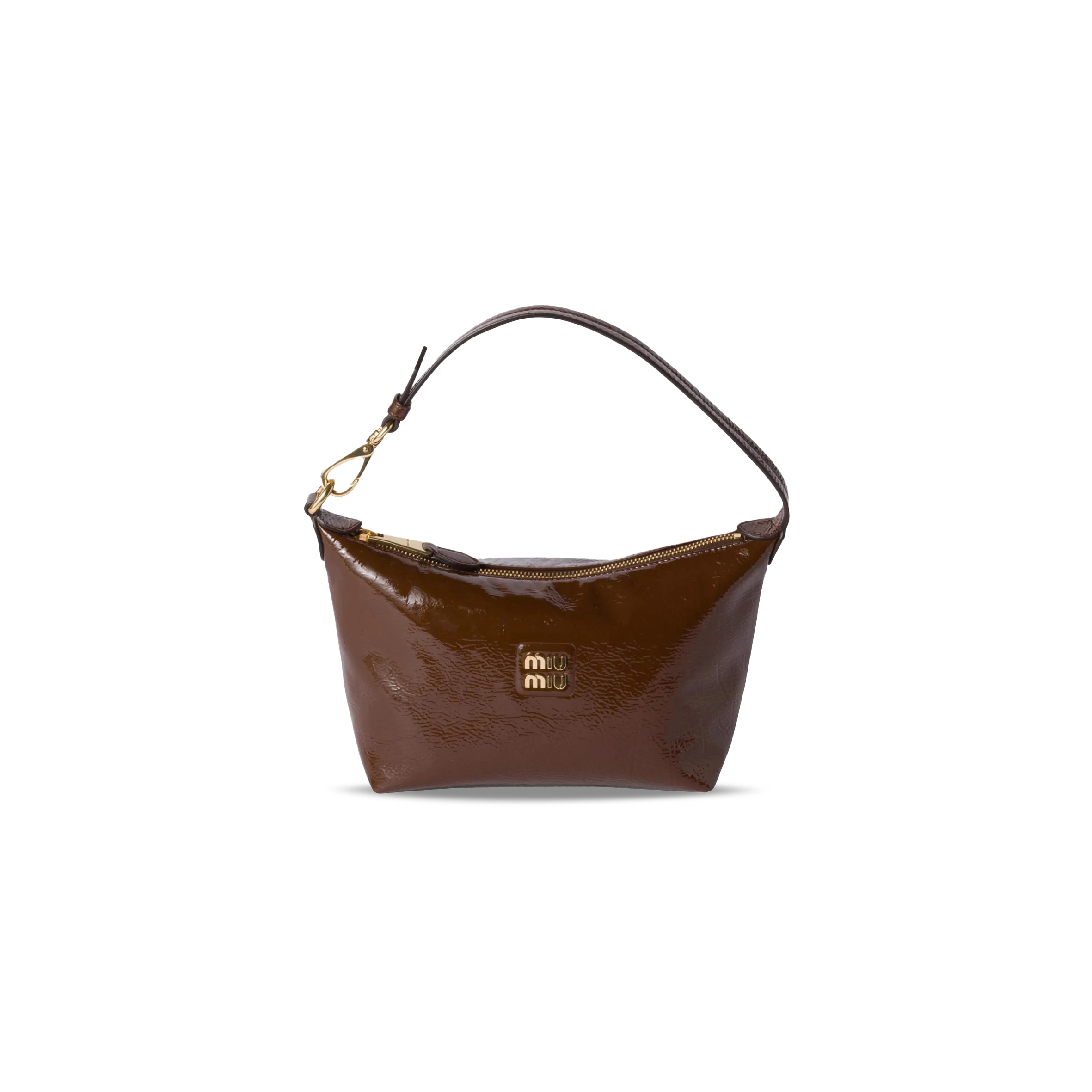 MIU MIU NAPLAK PATENE LEATHER POUCH 5NE841 (18.5*14*10cm)